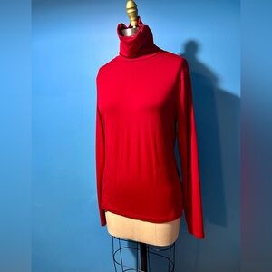 LAUREN Ralph Lauren Red Turtleneck Long Sleeve Top
